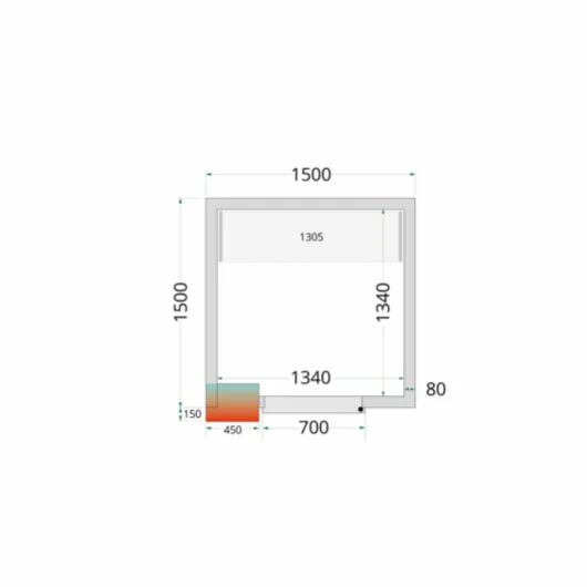 Chladící místnost, chlaďák TEFCOLD CR 150x150x220 (+sleva při koupi na IČO)