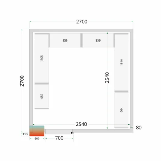 Chladící místnost, chlaďák TEFCOLD CR 270x270x220 (+sleva při koupi na IČO)
