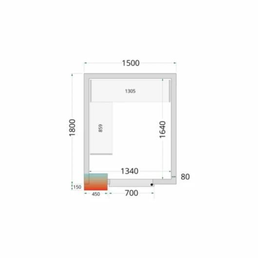 Chladící místnost, chlaďák TEFCOLD CR 150x180x220 (+sleva při koupi na IČO)