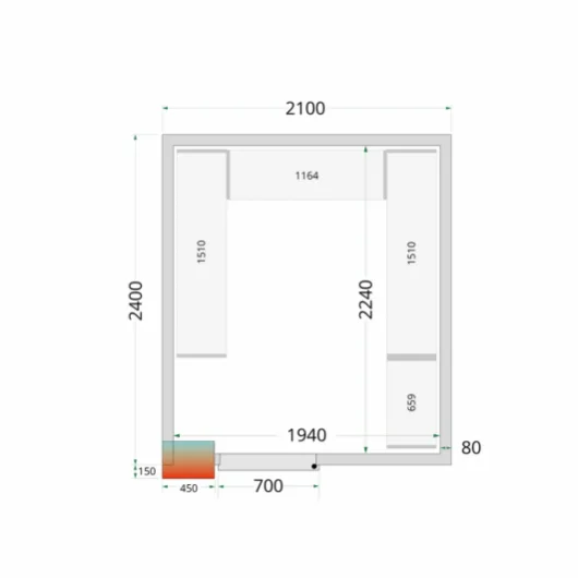 Chladící místnost, chlaďák TEFCOLD CR 210x240x220 (+sleva při koupi na IČO)