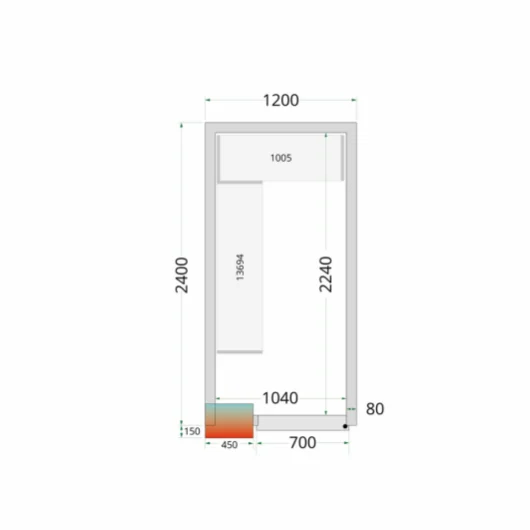 Chladící místnost, chlaďák TEFCOLD CR 120x240x220 (+sleva při koupi na IČO)
