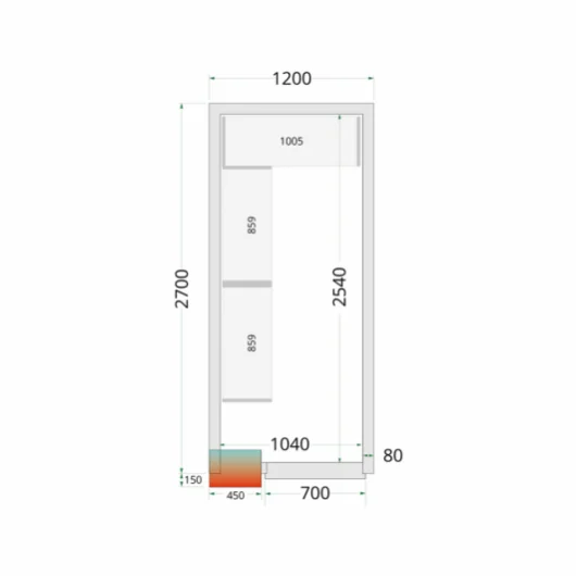 Chladící místnost, chlaďák TEFCOLD CR 120x270x220 (+ sleva při koupi na IČO)