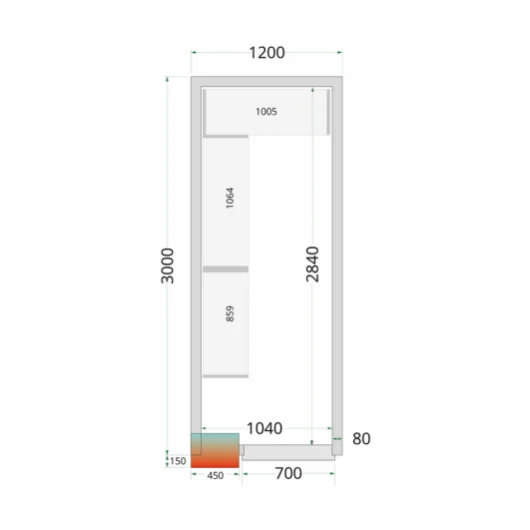 Chladící místnost, chlaďák TEFCOLD CR 120x300x220 (+sleva při koupi na IČO)