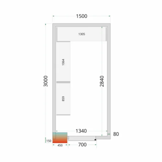 Chladící místnost, chlaďák TEFCOLD CR 150x300x220 (+sleva při koupi na IČO)