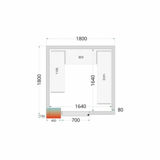 Chladící místnost, chlaďák TEFCOLD CR 180x180x220 (+sleva při koupi na IČO)