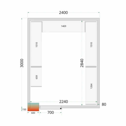 Chladící místnost, chlaďák TEFCOLD CR 240x300x220 (+sleva při koupi na IČO)