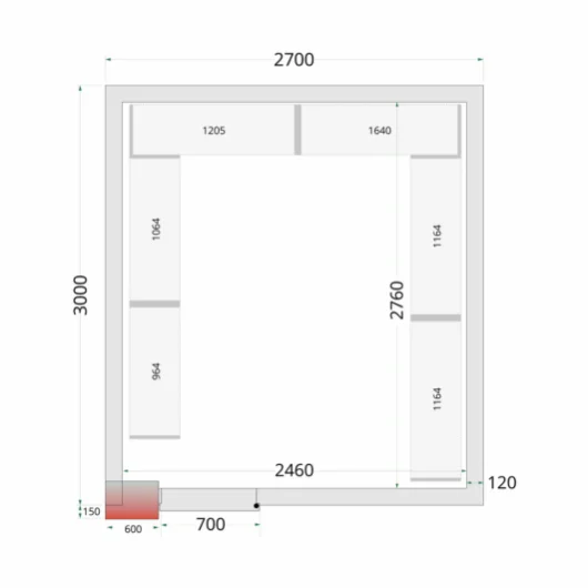 Chladící místnost, chlaďák TEFCOLD CR 270x300x220 (+sleva při koupi na IČO)