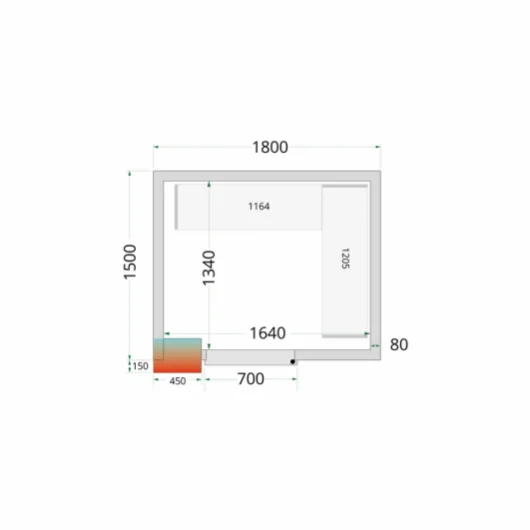 Chladící místnost, chlaďák TEFCOLD CR 180x150x220 (+sleva při koupi na IČO)