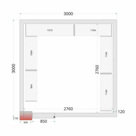 mrazící místnost Tefcold CR 300x300x220 WD (+sleva při koupi na IČO)
