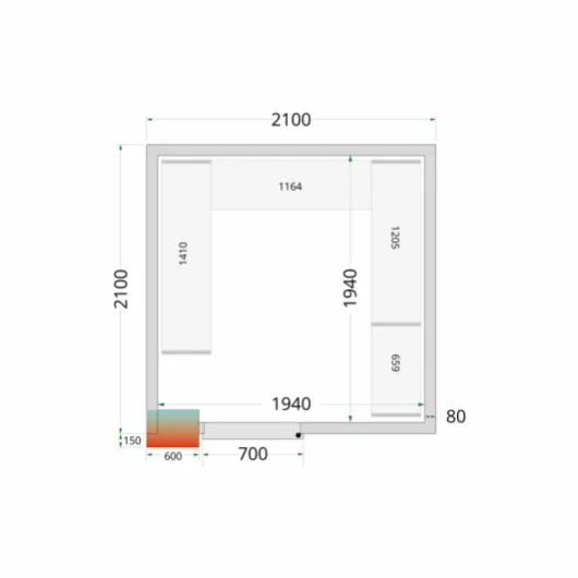 Chladící místnost, chlaďák TEFCOLD CR 210x210x220 (+sleva při koupi na IČO)